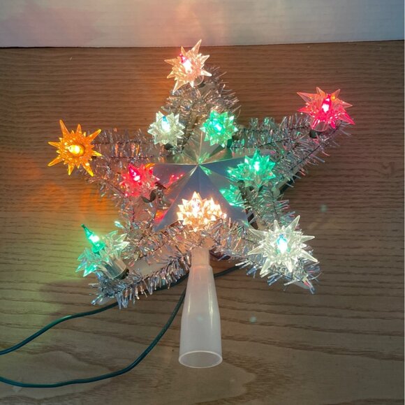 Vtg Noma Deluxe Tinsel Tree Top 10 Lights Twinkling / Non Twinkling Original Box - Picture 2 of 6